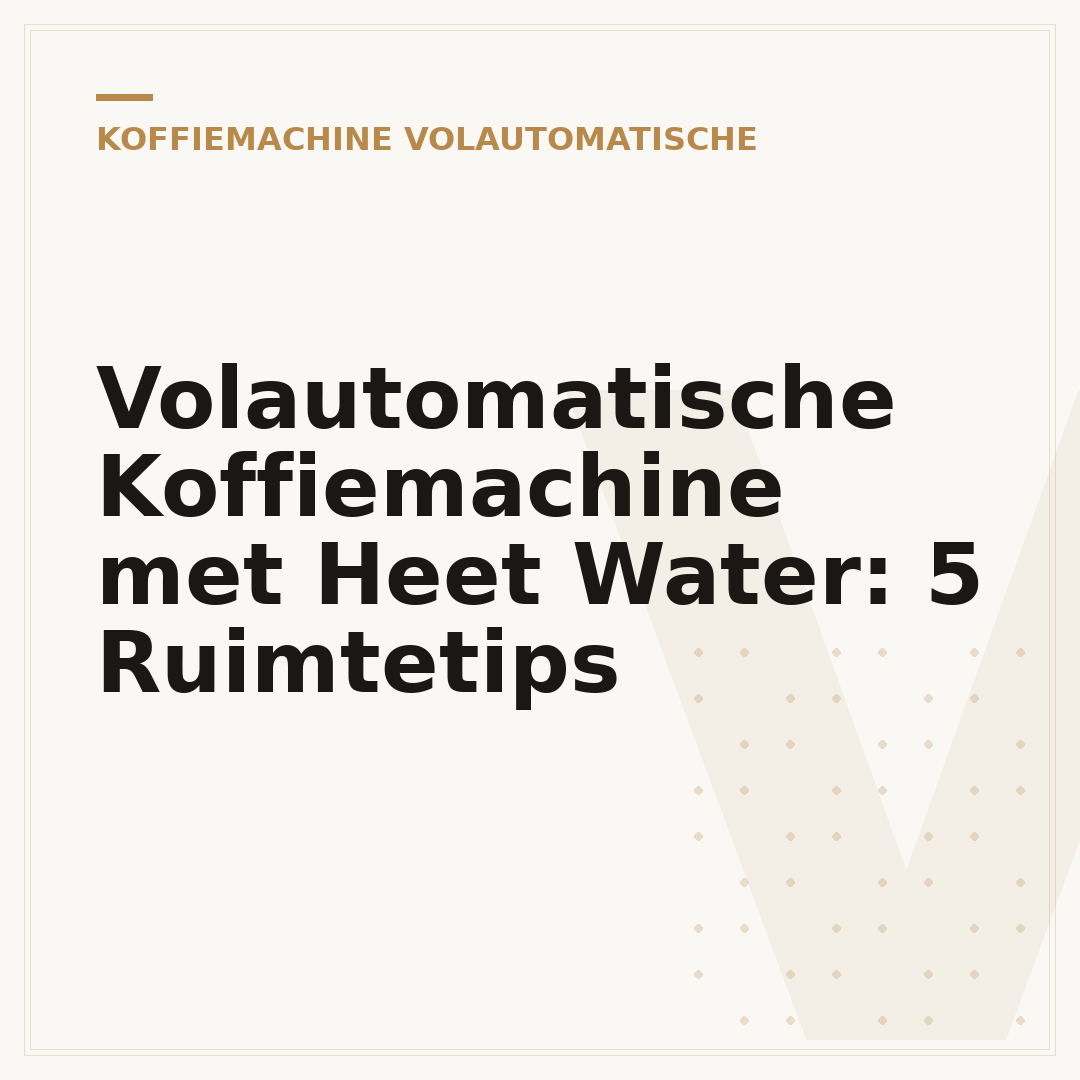 Volautomatische Koffiemachine met Heet Water: 5 Ruimtetips