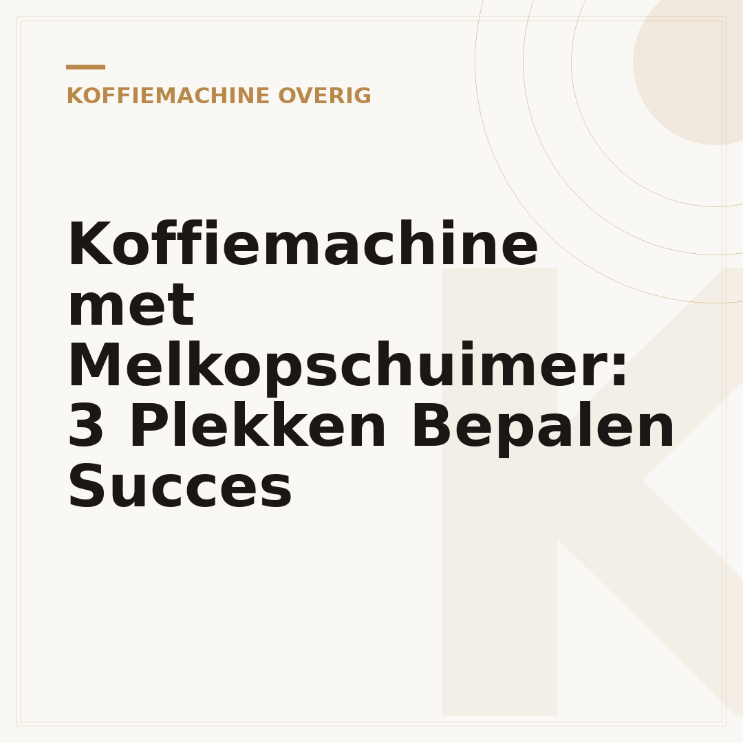 Koffiemachine met Melkopschuimer: 3 Plekken Bepalen Succes