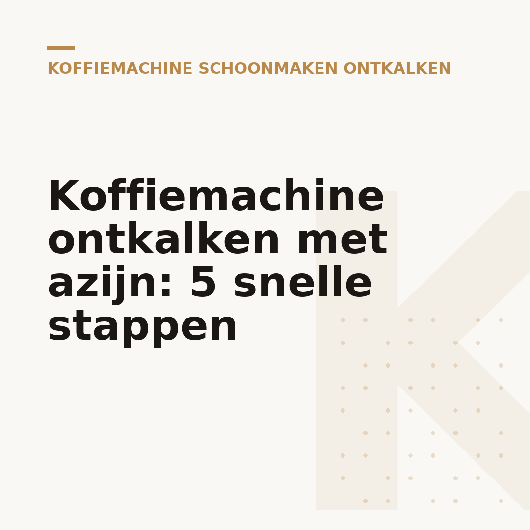 Koffiemachine ontkalken met azijn: 5 snelle stappen