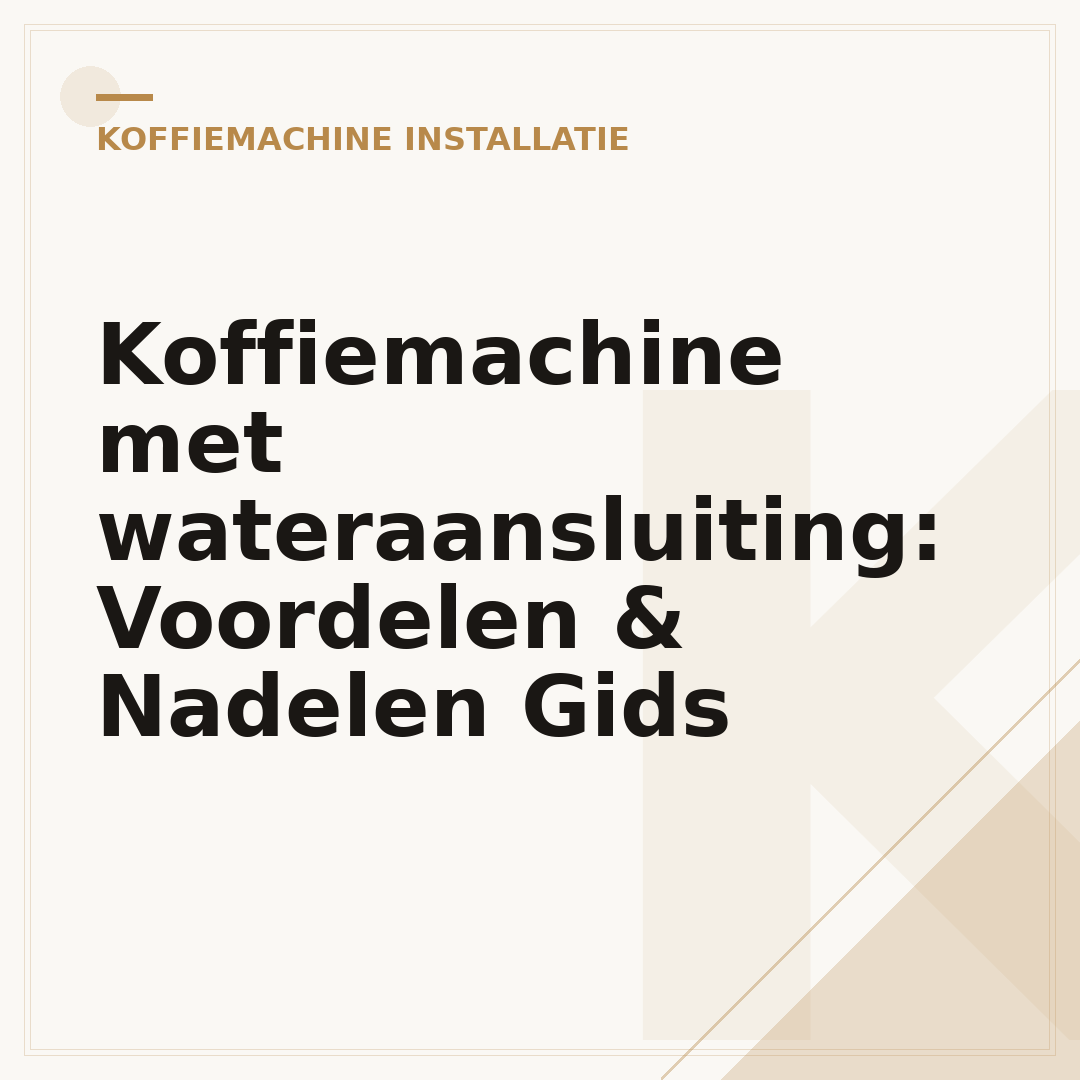 Koffiemachine met wateraansluiting: Voordelen & Nadelen Gids