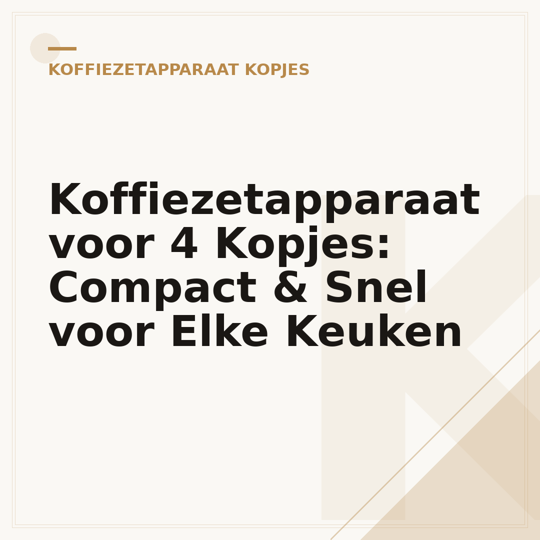 Koffiezetapparaat voor 4 Kopjes: Compact & Snel voor Elke Keuken