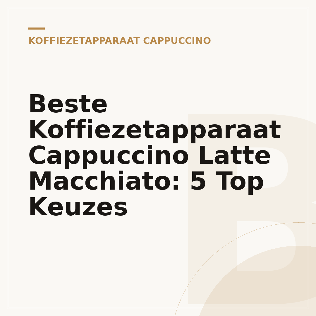 Beste Koffiezetapparaat Cappuccino Latte Macchiato: 5 Top Keuzes