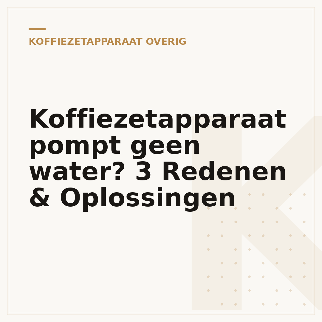 Koffiezetapparaat pompt geen water? 3 Redenen & Oplossingen