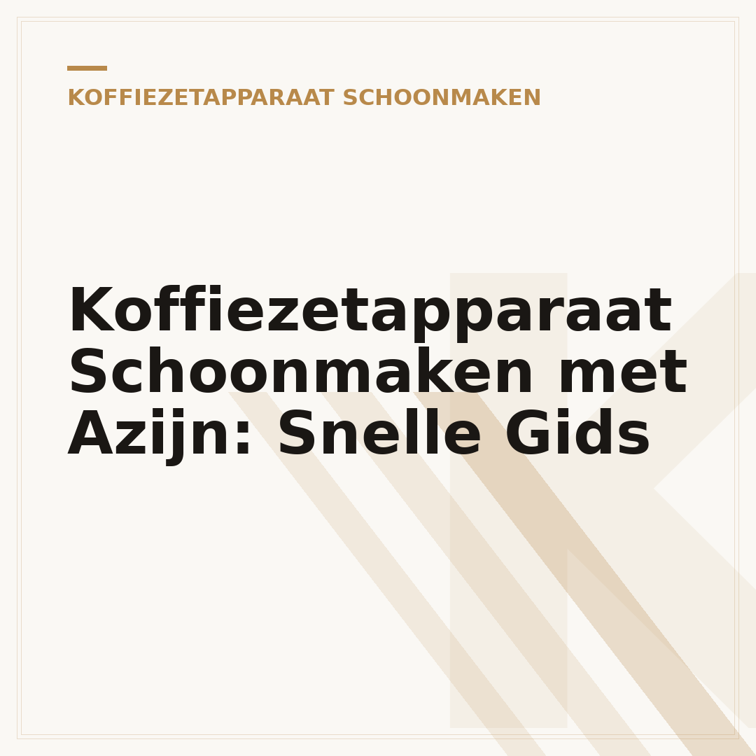 Koffiezetapparaat Schoonmaken met Azijn: Snelle Gids