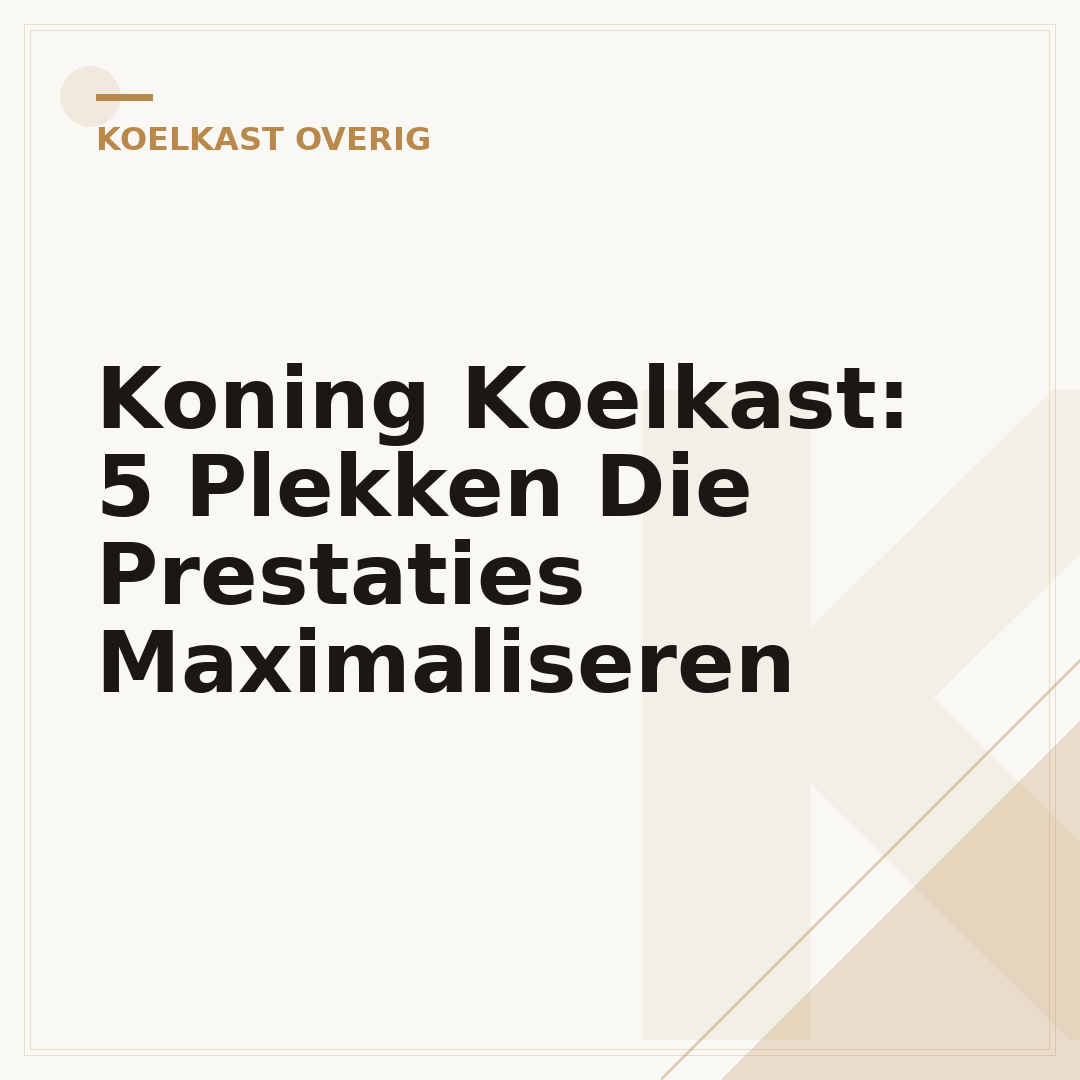 Koning Koelkast: 5 Plekken Die Prestaties Maximaliseren