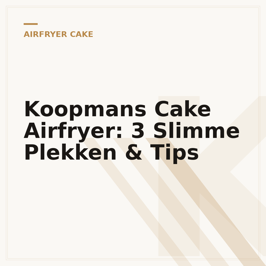 Koopmans Cake Airfryer: 3 Slimme Plekken & Tips