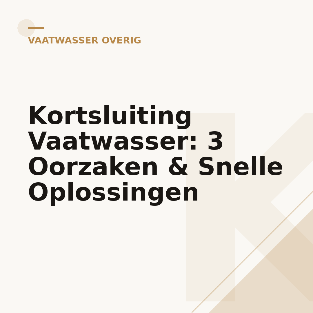 Kortsluiting Vaatwasser: 3 Oorzaken & Snelle Oplossingen