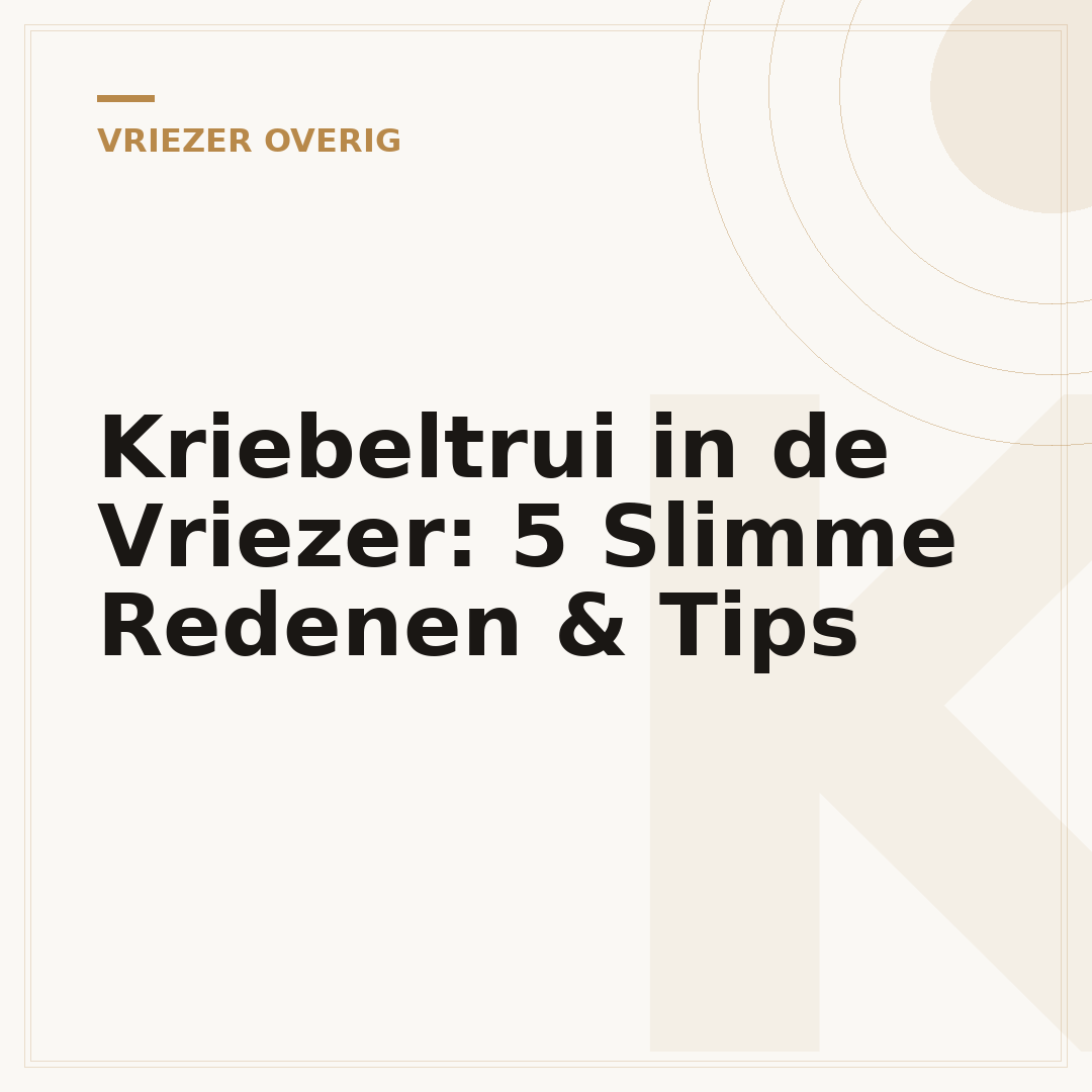 Kriebeltrui in de Vriezer: 5 Slimme Redenen & Tips