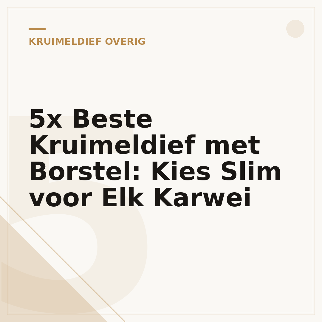 5x Beste Kruimeldief met Borstel: Kies Slim voor Elk Karwei
