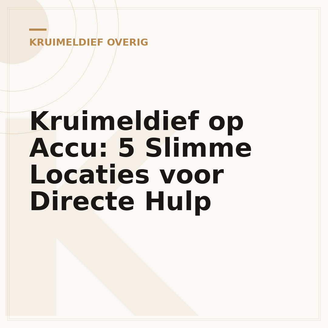 Kruimeldief op Accu: 5 Slimme Locaties voor Directe Hulp