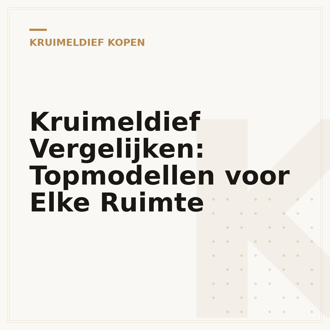 Kruimeldief Vergelijken: Topmodellen voor Elke Ruimte