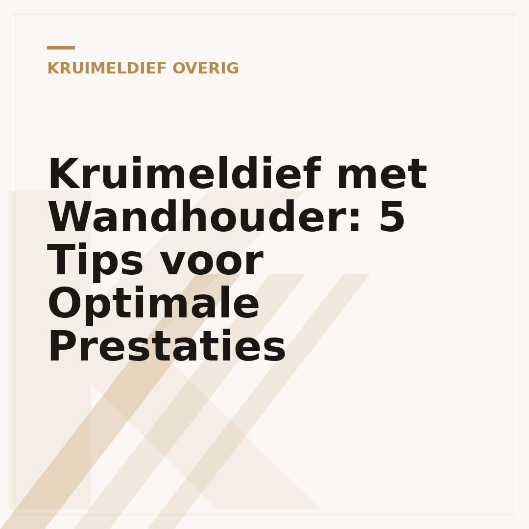 Kruimeldief met Wandhouder: 5 Tips voor Optimale Prestaties