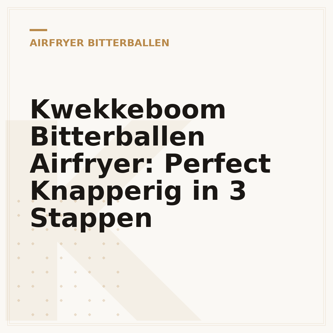 Kwekkeboom Bitterballen Airfryer: Perfect Knapperig in 3 Stappen