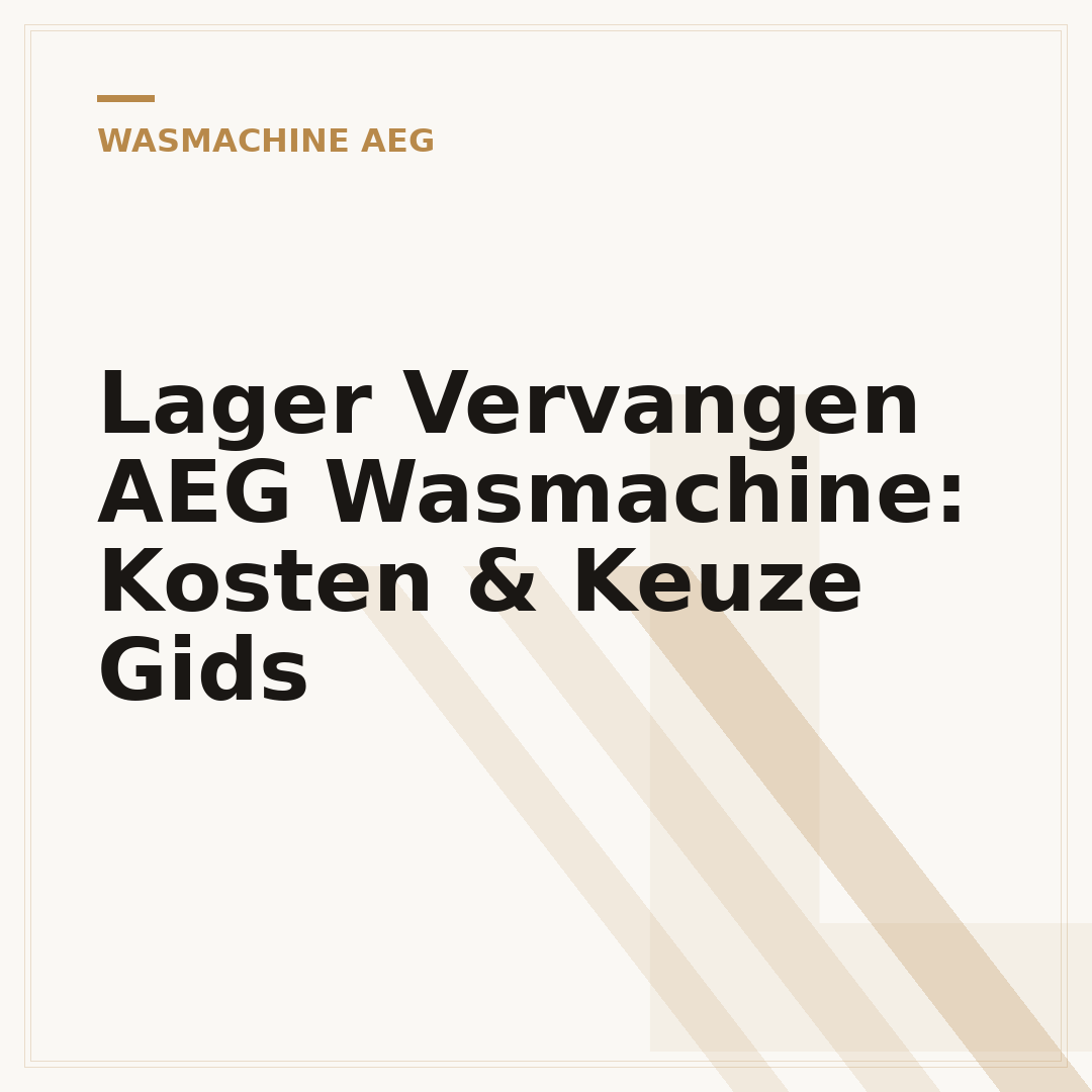 Lager Vervangen AEG Wasmachine: Kosten & Keuze Gids