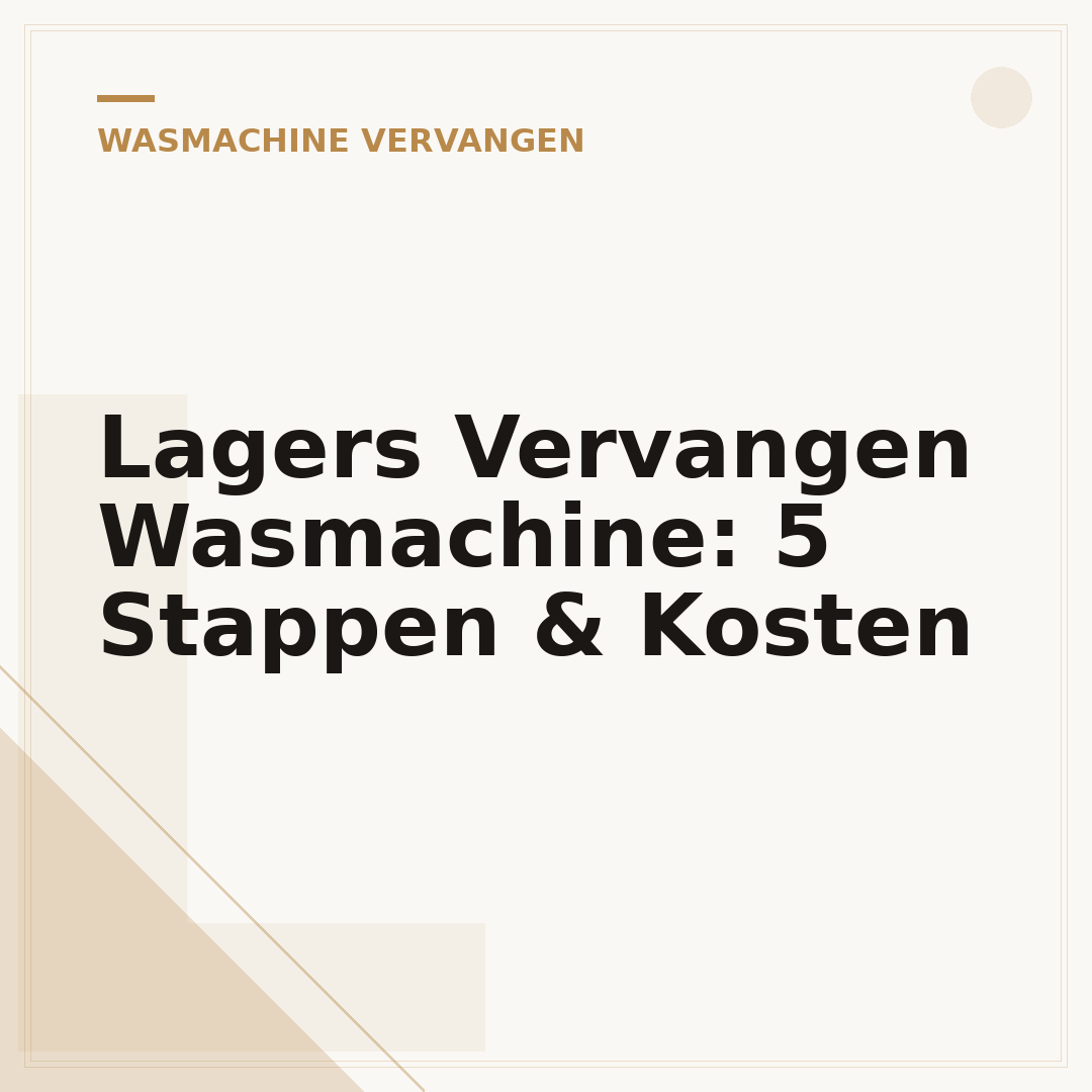 Lagers Vervangen Wasmachine: 5 Stappen & Kosten