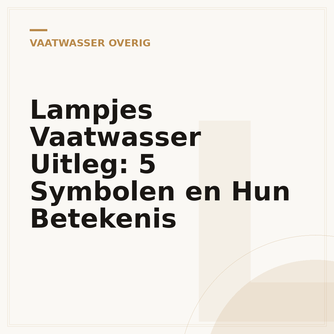 Lampjes Vaatwasser Uitleg: 5 Symbolen en Hun Betekenis