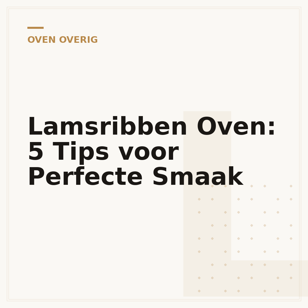 Lamsribben Oven: 5 Tips voor Perfecte Smaak