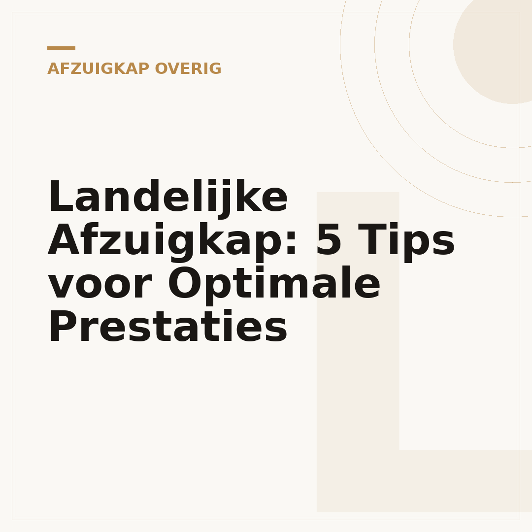 Landelijke Afzuigkap: 5 Tips voor Optimale Prestaties