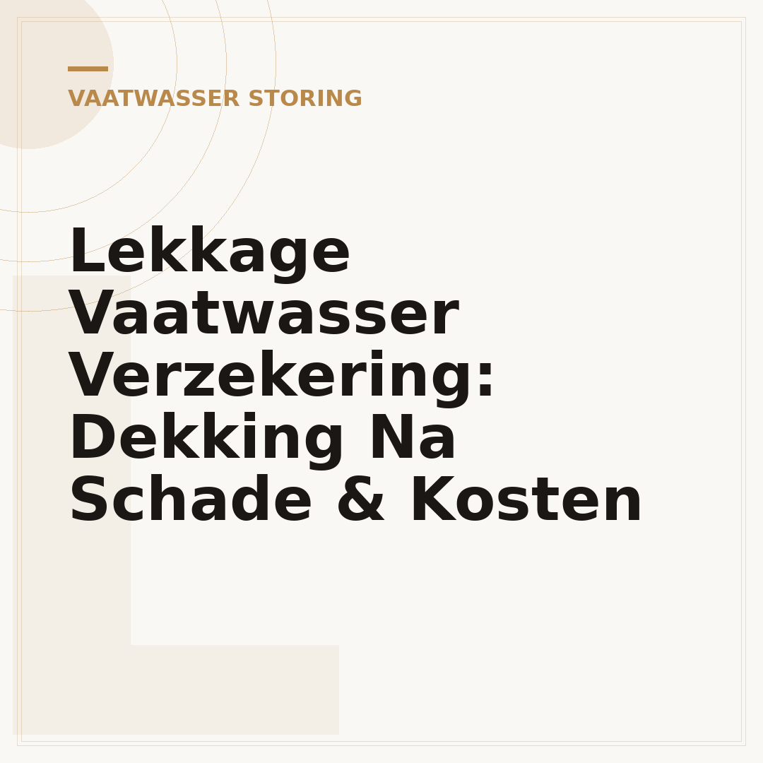 Lekkage Vaatwasser Verzekering: Dekking Na Schade & Kosten