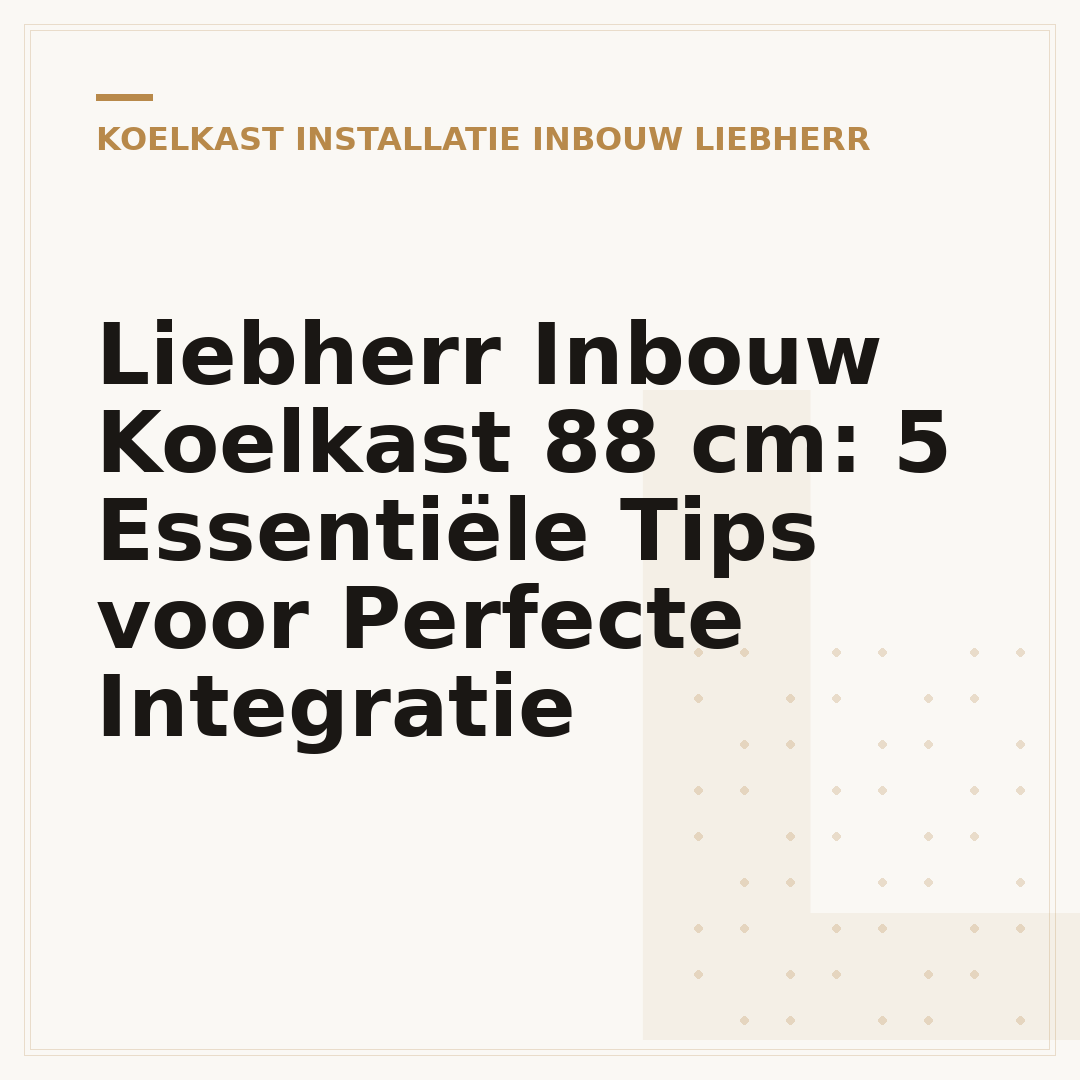 Liebherr Inbouw Koelkast 88 cm: 5 Essentiële Tips voor Perfecte Integratie