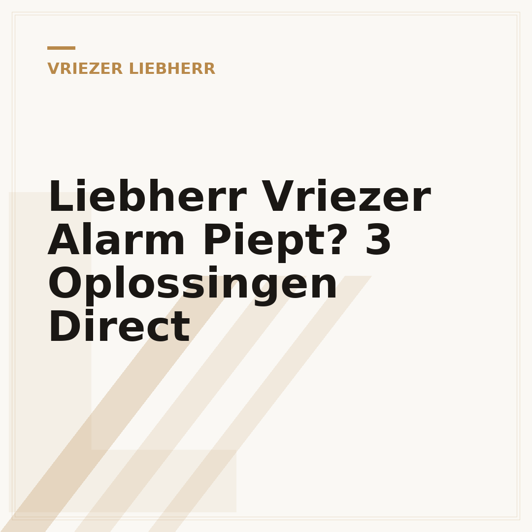 Liebherr Vriezer Alarm Piept? 3 Oplossingen Direct