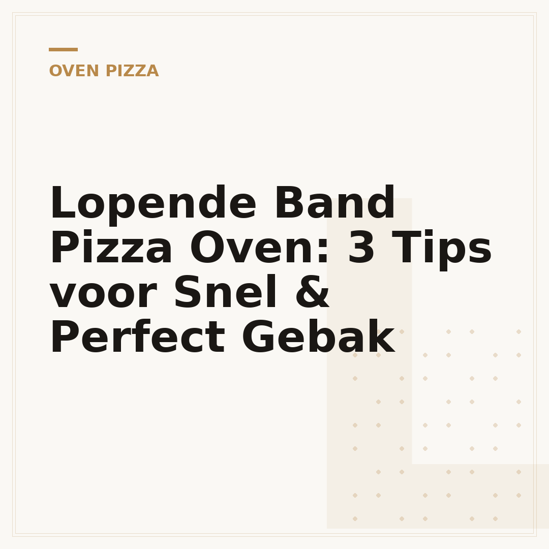 Lopende Band Pizza Oven: 3 Tips voor Snel & Perfect Gebak