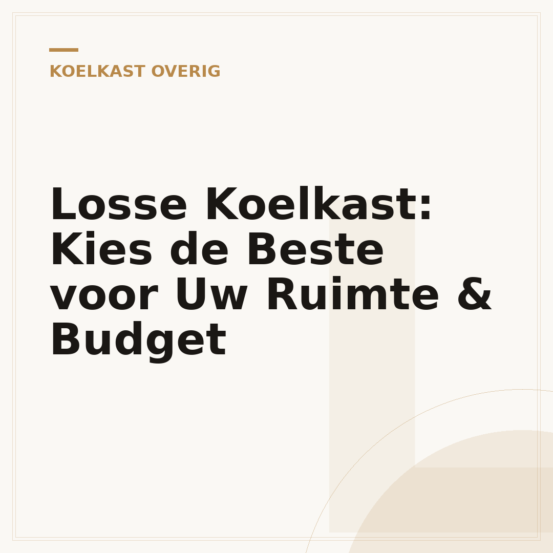 Losse Koelkast: Kies de Beste voor Uw Ruimte & Budget