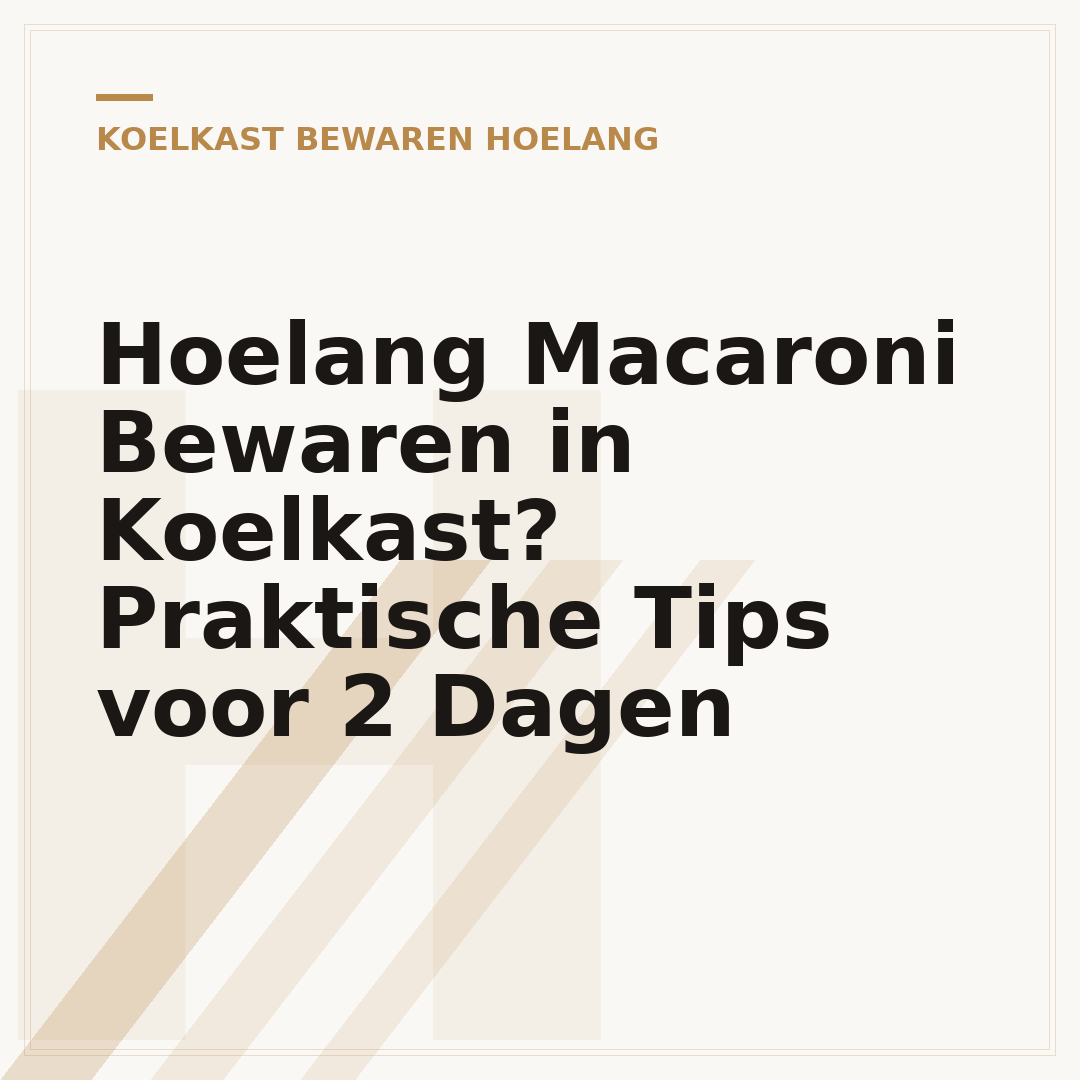 Hoelang Macaroni Bewaren in Koelkast? Praktische Tips voor 2 Dagen