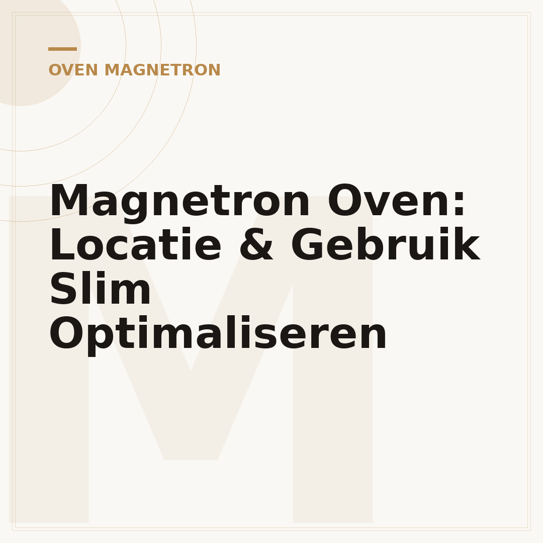 Magnetron Oven: Locatie & Gebruik Slim Optimaliseren