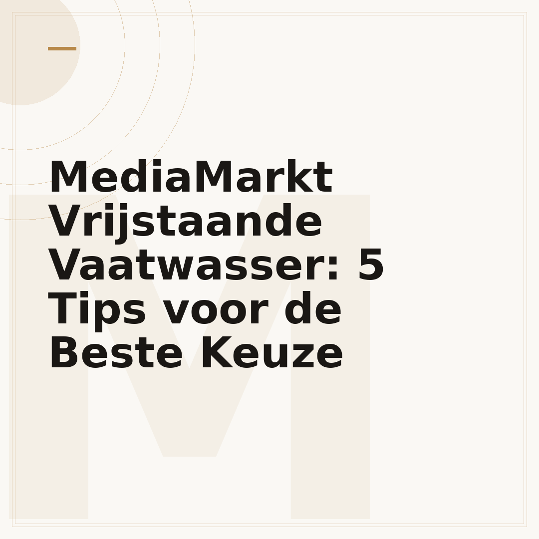 MediaMarkt Vrijstaande Vaatwasser: 5 Tips voor de Beste Keuze