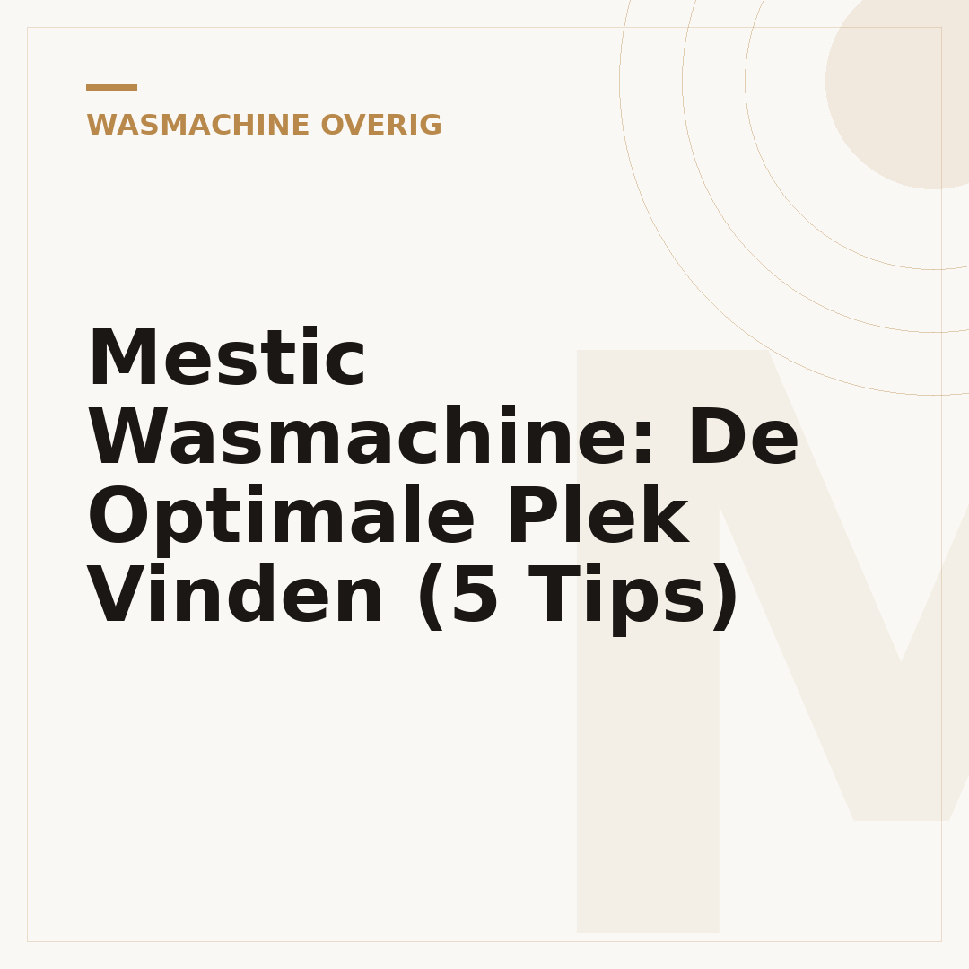 Mestic Wasmachine: De Optimale Plek Vinden (5 Tips)
