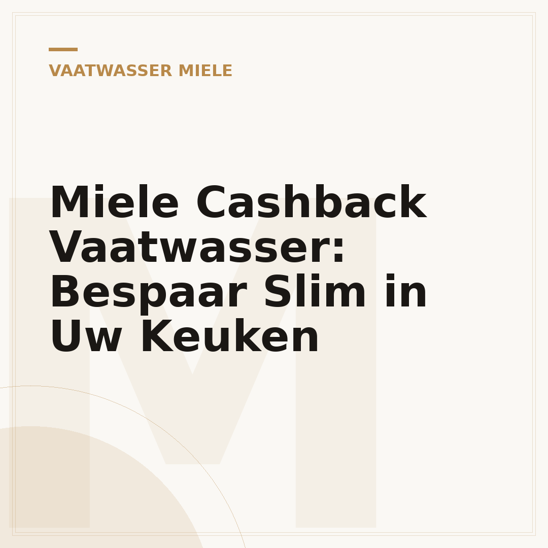 Miele Cashback Vaatwasser: Bespaar Slim in Uw Keuken