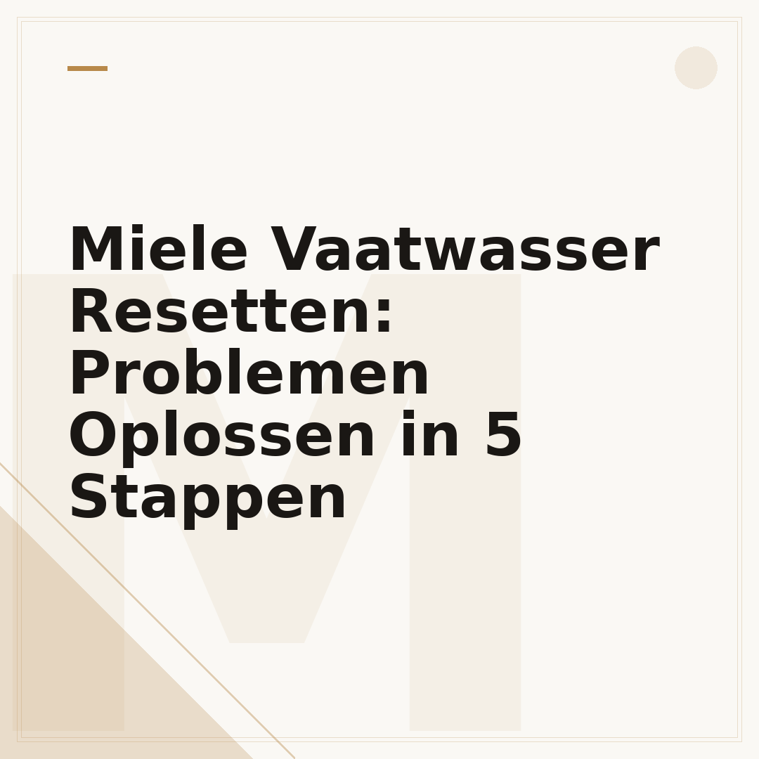Miele Vaatwasser Resetten: Problemen Oplossen in 5 Stappen