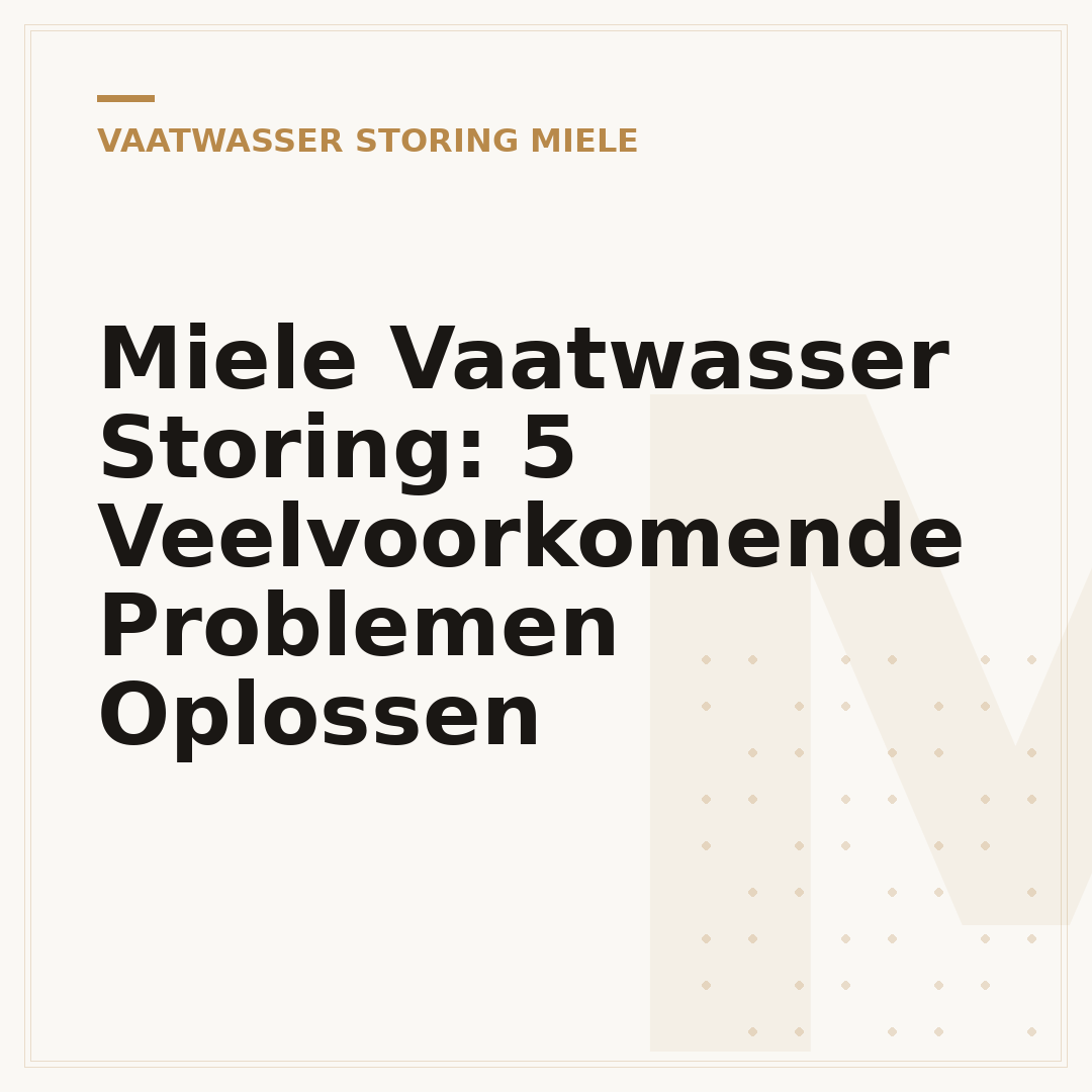 Miele Vaatwasser Storing: 5 Veelvoorkomende Problemen Oplossen