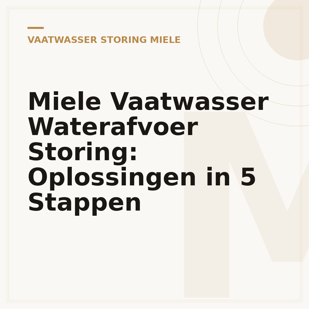 Miele Vaatwasser Waterafvoer Storing: Oplossingen in 5 Stappen