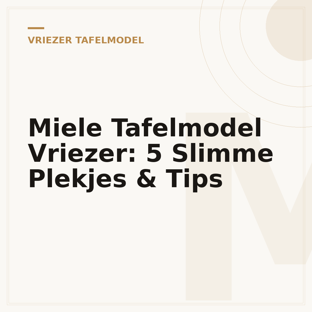 Miele Tafelmodel Vriezer: 5 Slimme Plekjes & Tips