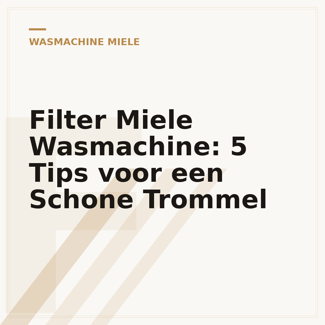 Filter Miele Wasmachine: 5 Tips voor een Schone Trommel