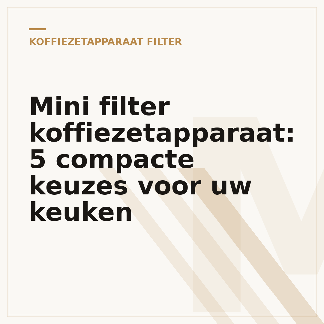 Mini filter koffiezetapparaat: 5 compacte keuzes voor uw keuken