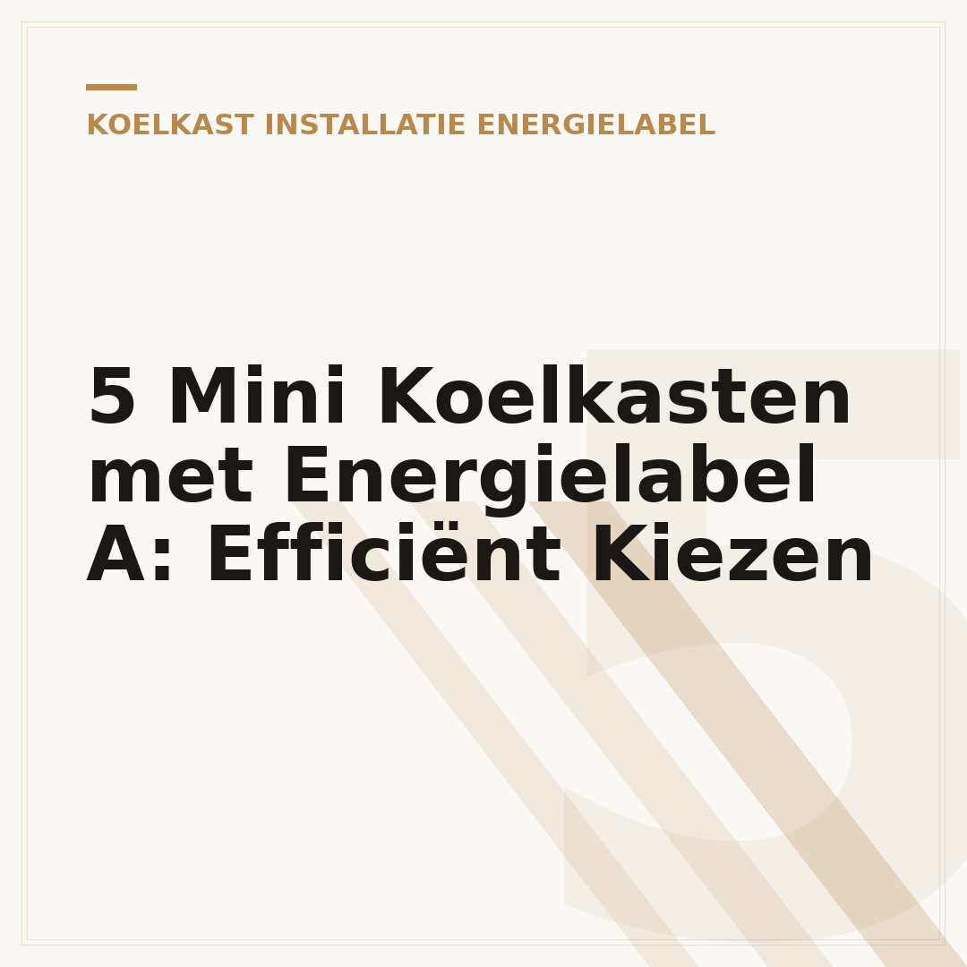 5 Mini Koelkasten met Energielabel A: Efficiënt Kiezen