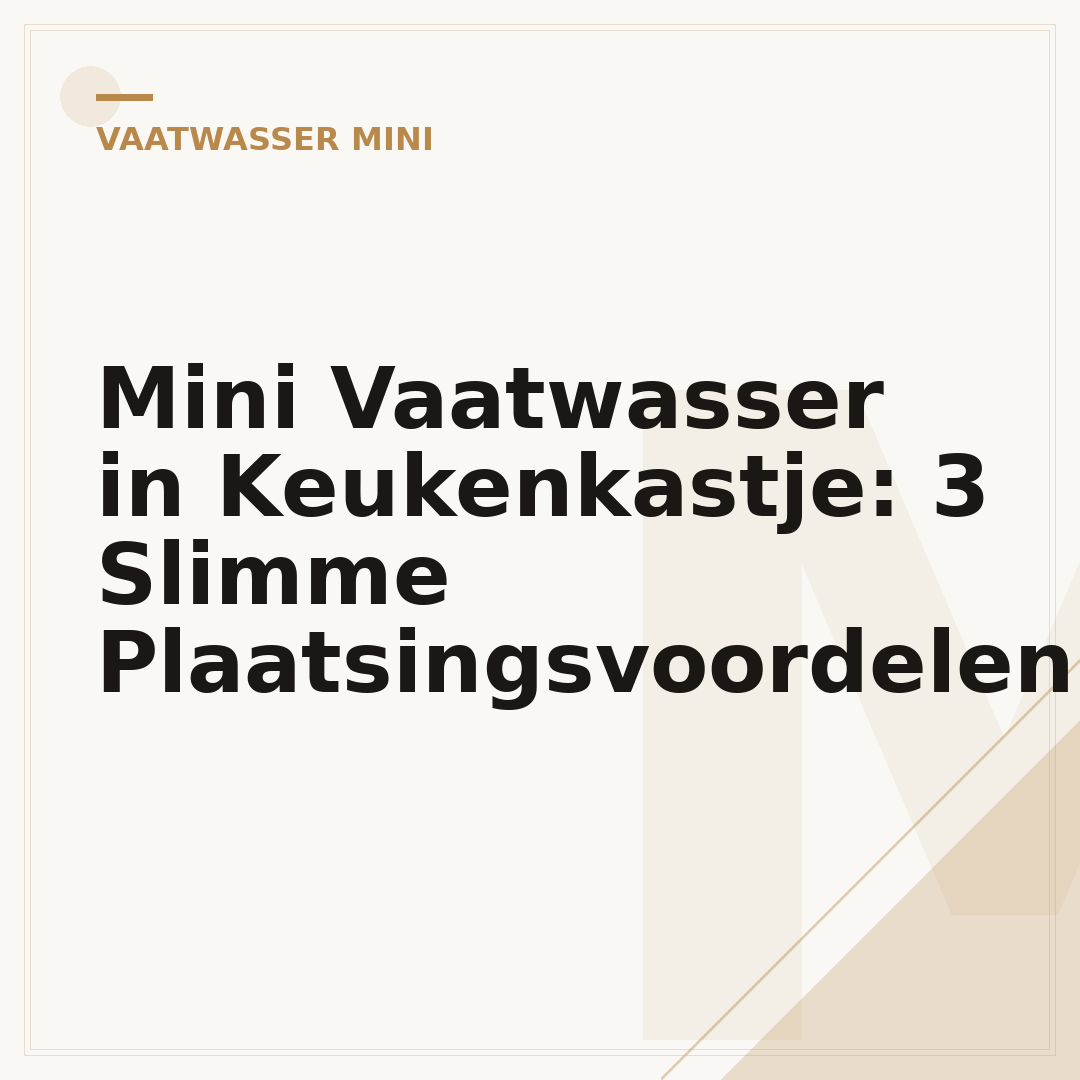 Mini Vaatwasser in Keukenkastje: 3 Slimme Plaatsingsvoordelen