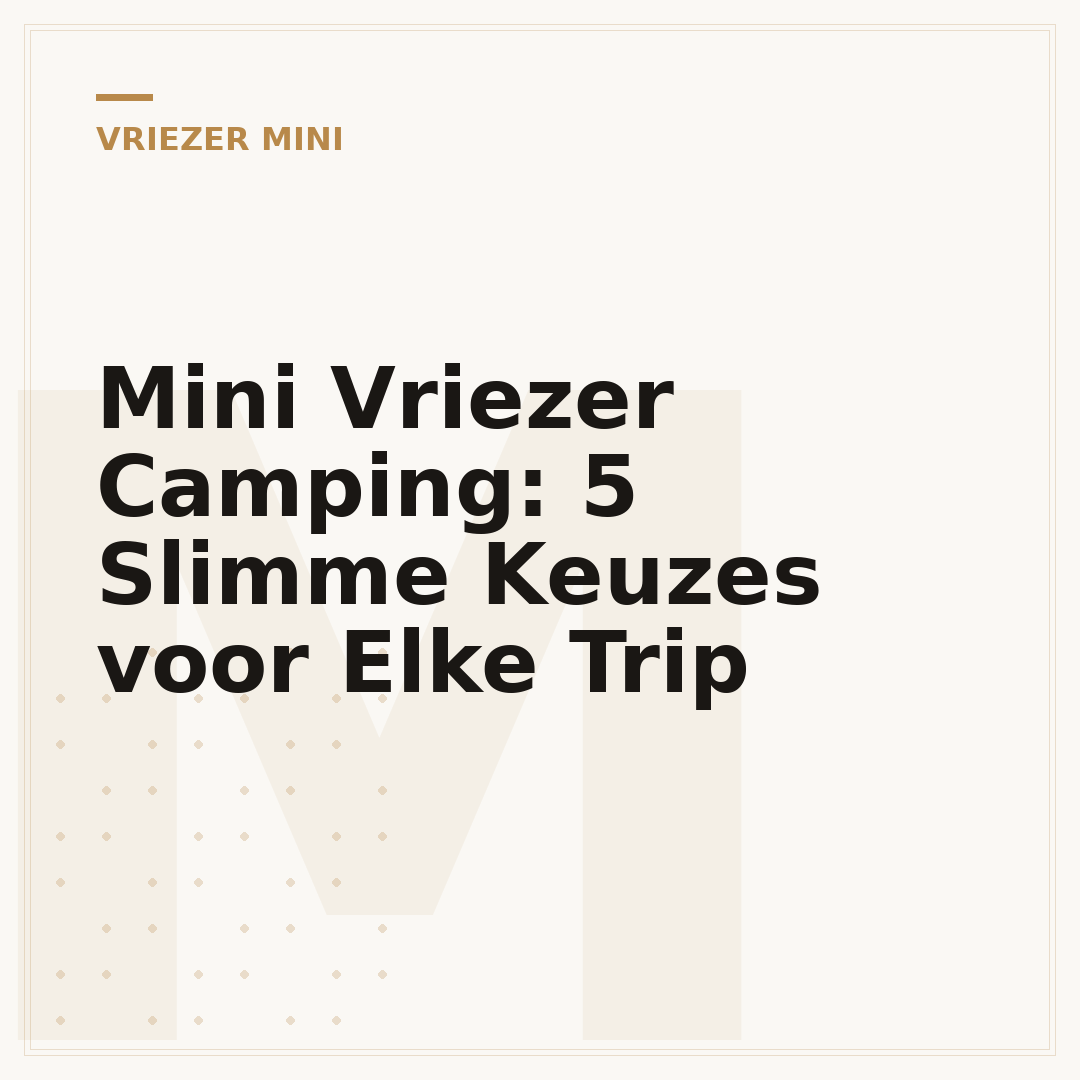 Mini Vriezer Camping: 5 Slimme Keuzes voor Elke Trip