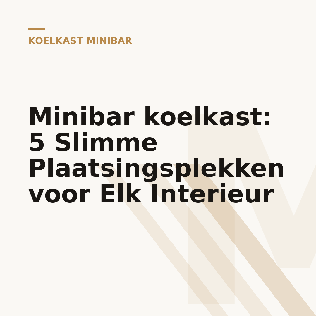 Minibar koelkast: 5 Slimme Plaatsingsplekken voor Elk Interieur
