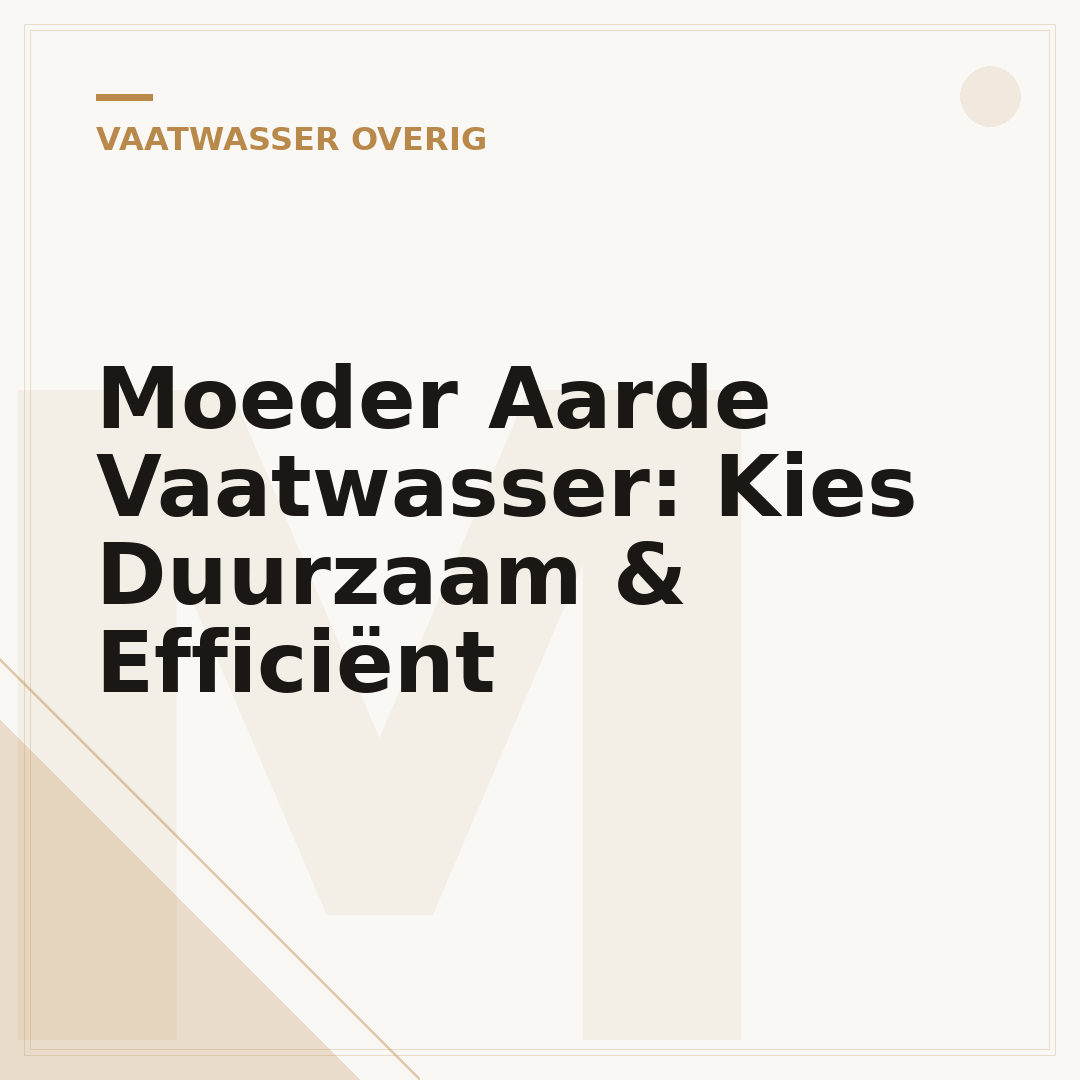 Moeder Aarde Vaatwasser: Kies Duurzaam & Efficiënt