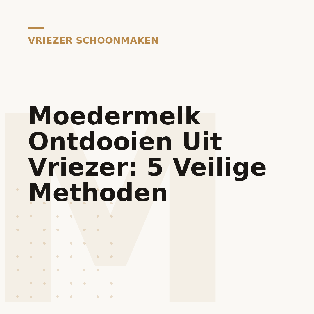 Moedermelk Ontdooien Uit Vriezer: 5 Veilige Methoden