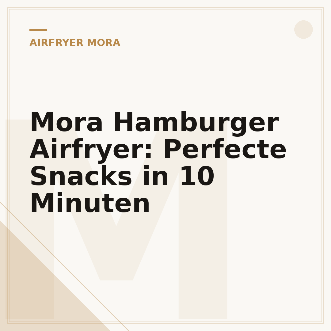 Mora Hamburger Airfryer: Perfecte Snacks in 10 Minuten