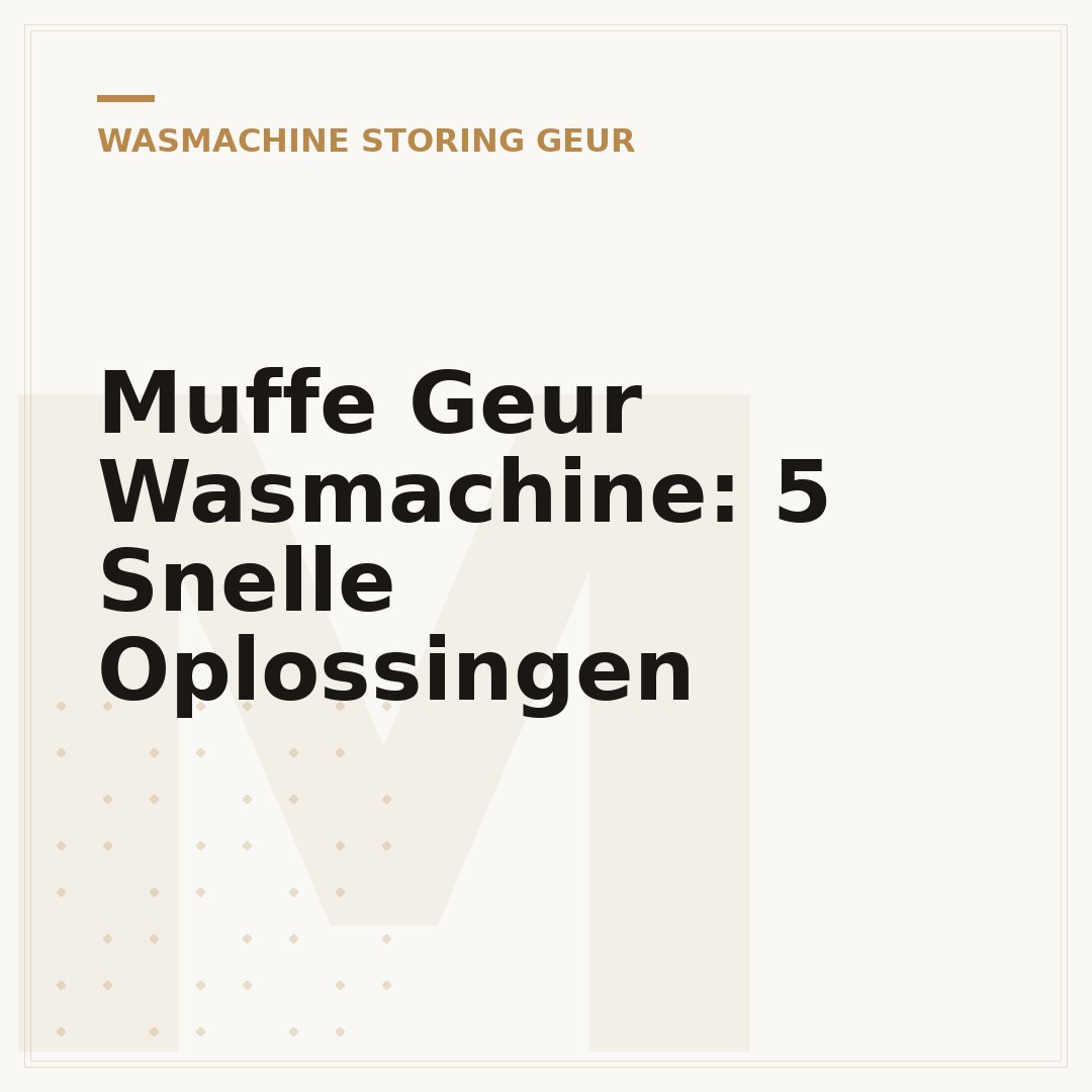 Muffe Geur Wasmachine: 5 Snelle Oplossingen