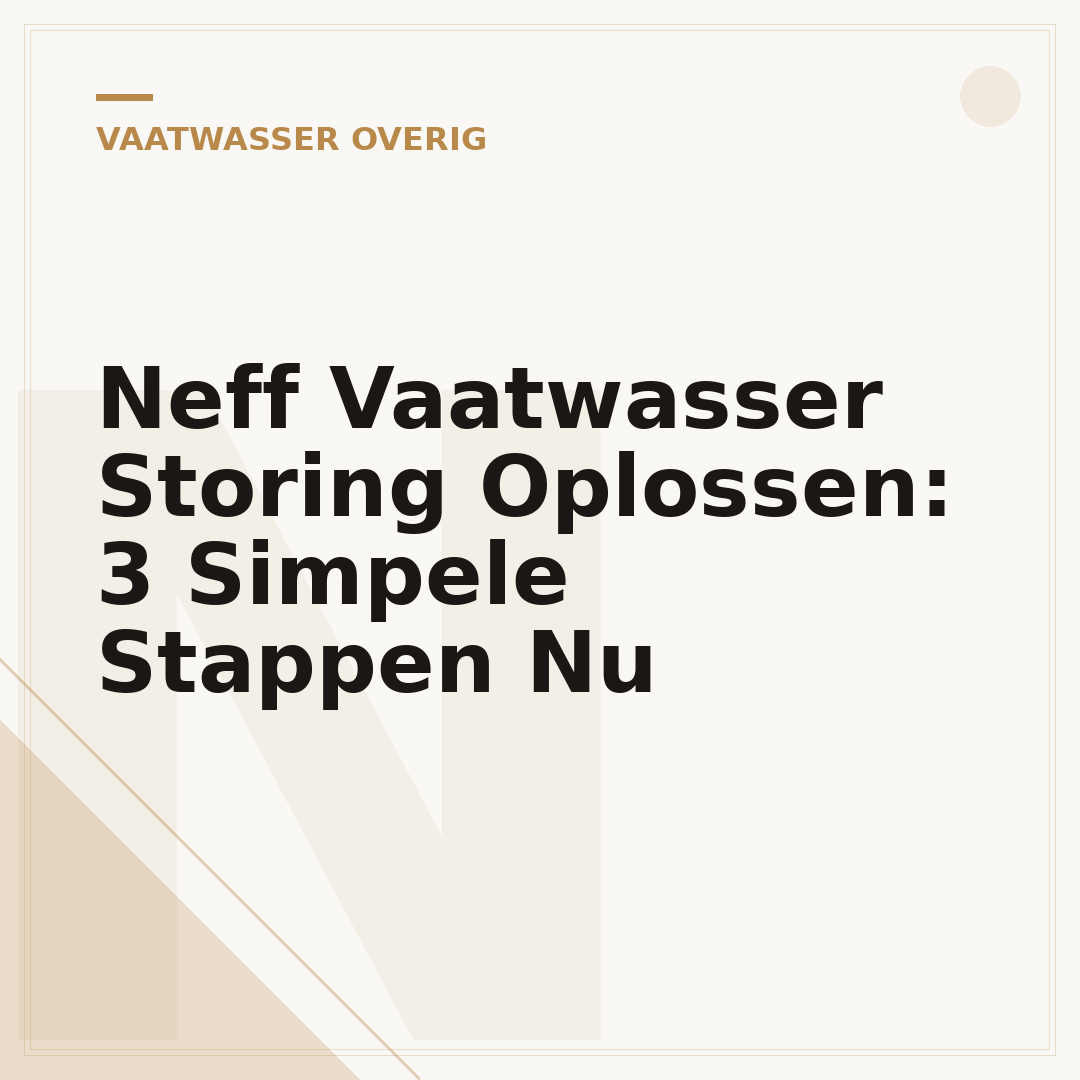 Neff Vaatwasser Storing Oplossen: 3 Simpele Stappen Nu