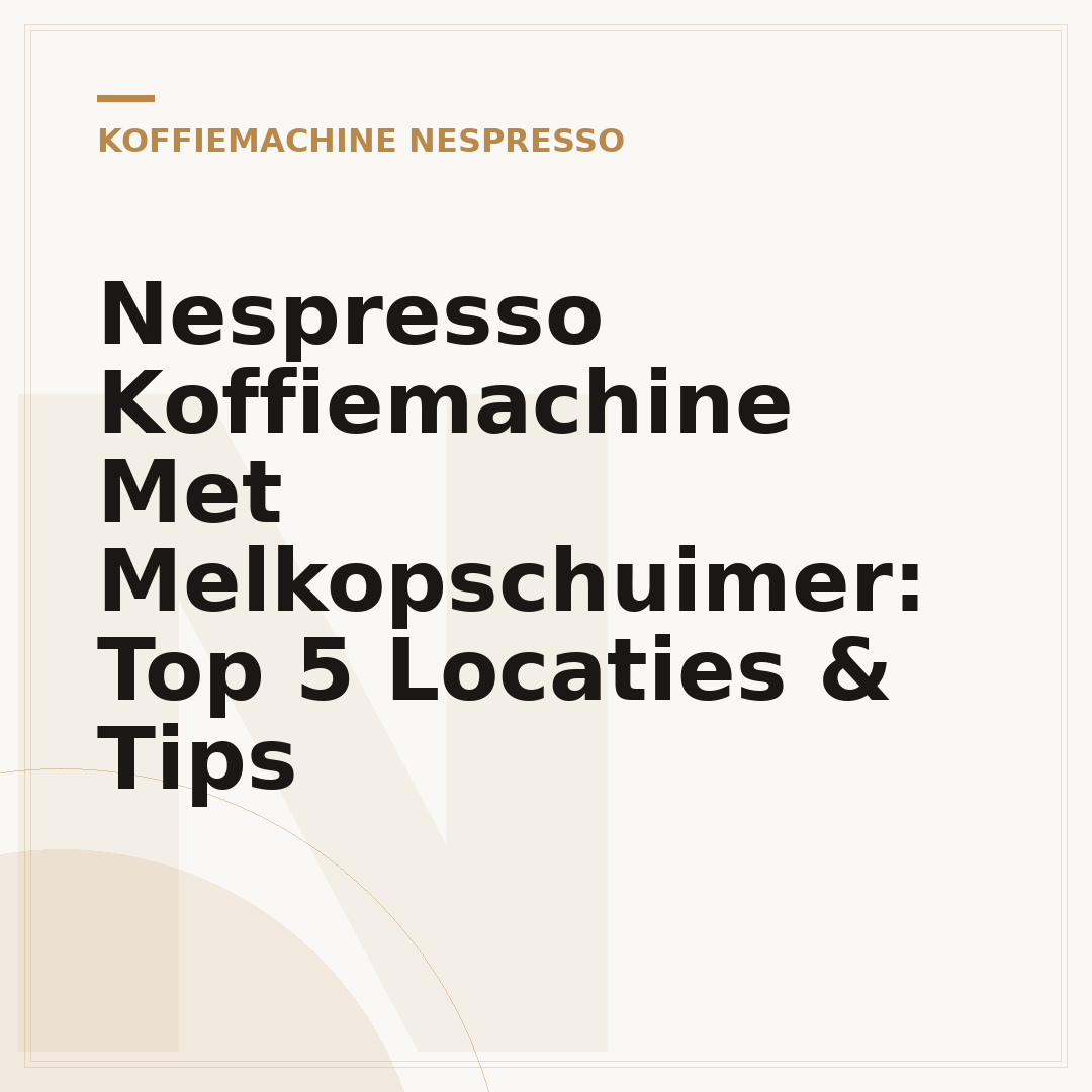Nespresso Koffiemachine Met Melkopschuimer: Top 5 Locaties & Tips