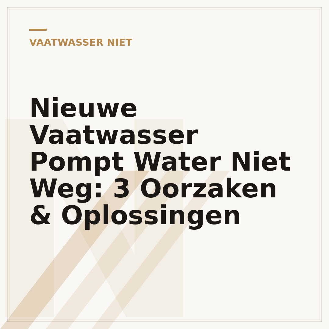 Nieuwe Vaatwasser Pompt Water Niet Weg: 3 Oorzaken & Oplossingen