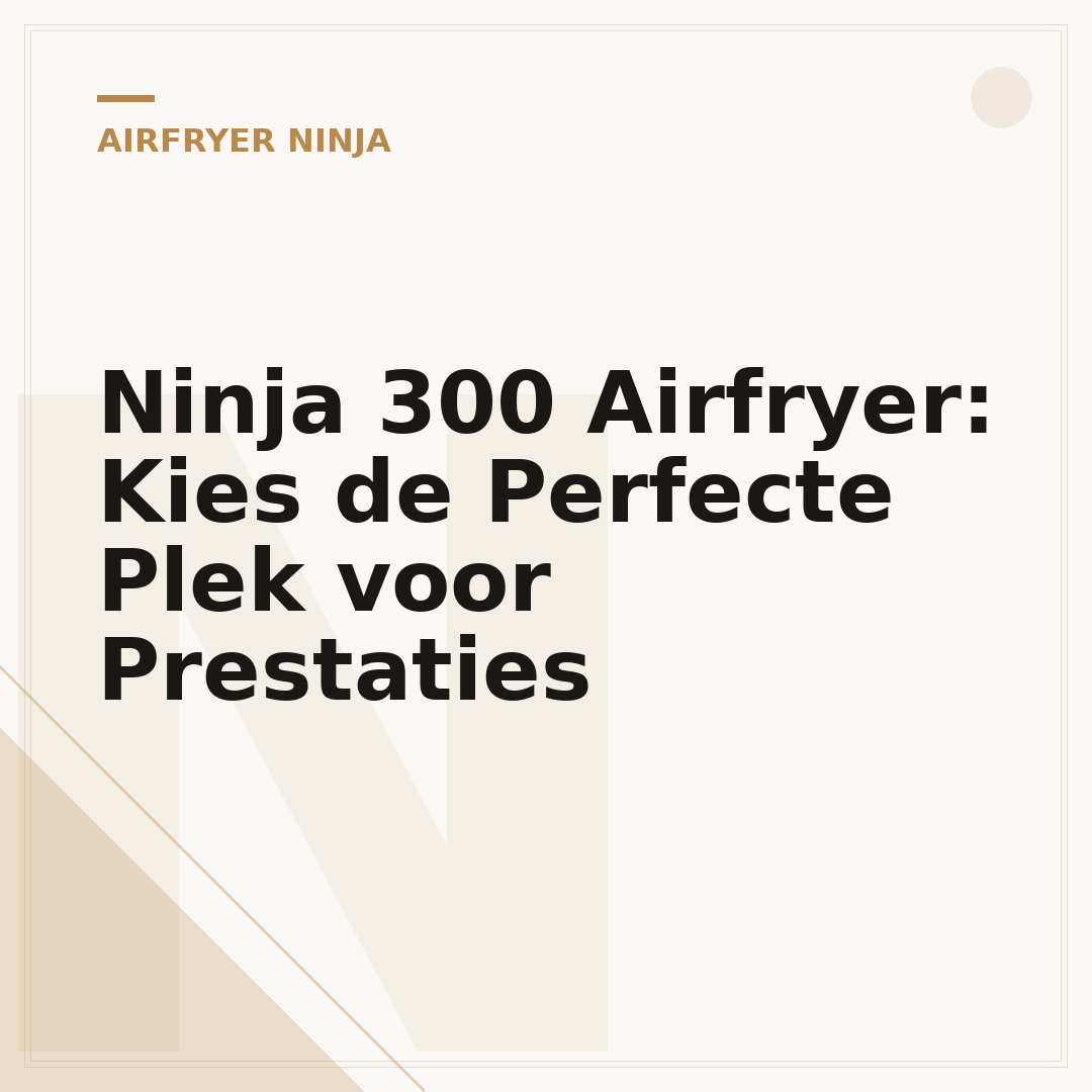 Ninja 300 Airfryer: Kies de Perfecte Plek voor Prestaties